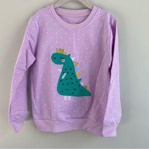 🌷 Unlabeled Cotton-Blend Purple Dinosaur Sweatshirt